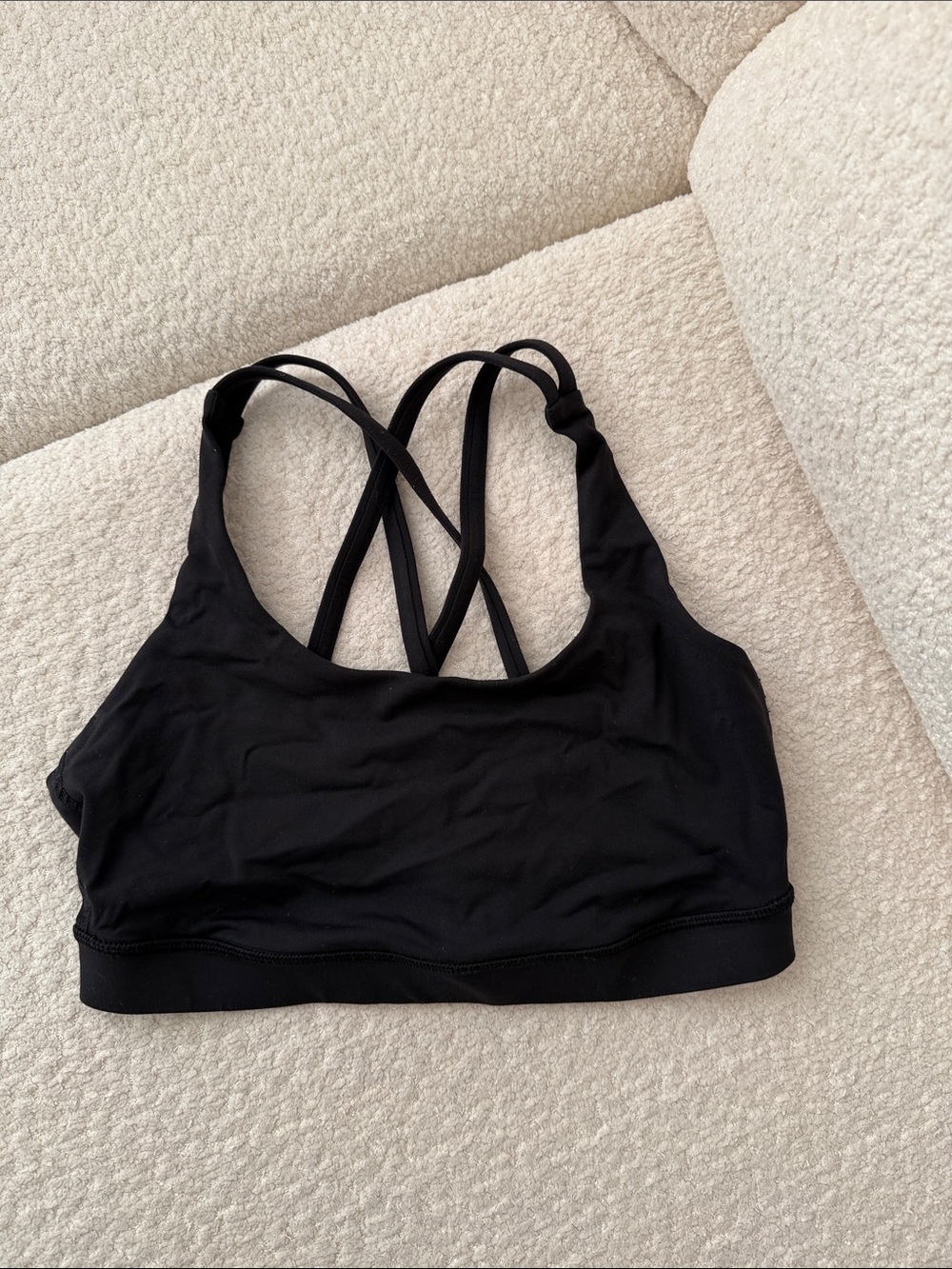 lululemon athletica Black Strappy Sports Bra with Cross-Back